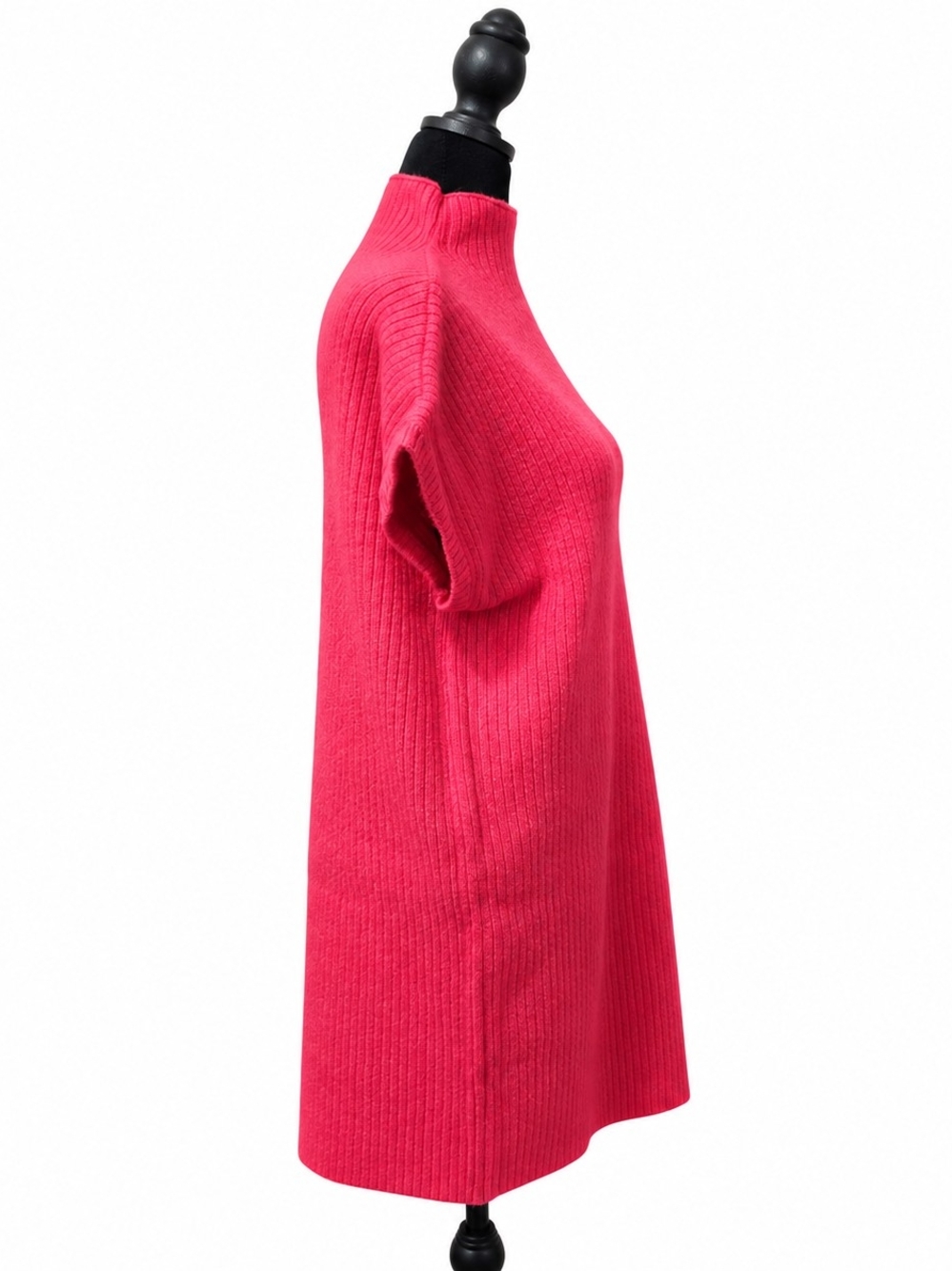 Hot Pink Knit Sweater Dress With Dolman Sleeves By Zenana - Picture 4 of 7
